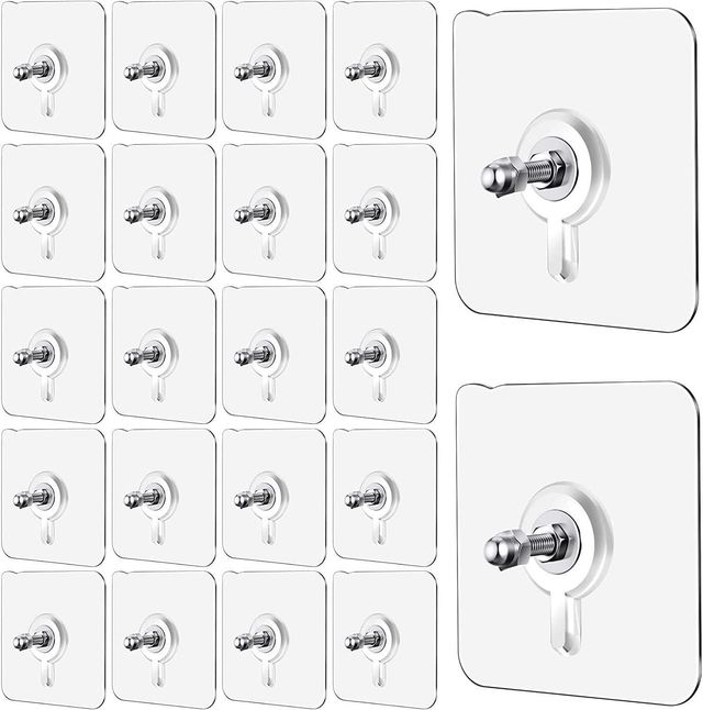 SmartShelf™ Heavy-Duty Drill-Free Adhesive Screw Wall Hook (Pack of 20)