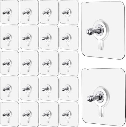 SmartShelf™ Heavy-Duty Drill-Free Adhesive Screw Wall Hook (Pack of 20)