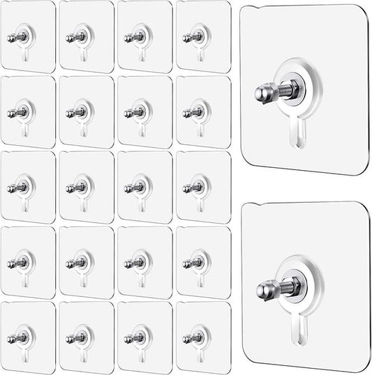 SmartShelf™ Heavy-Duty Drill-Free Adhesive Screw Wall Hook (Pack of 20)