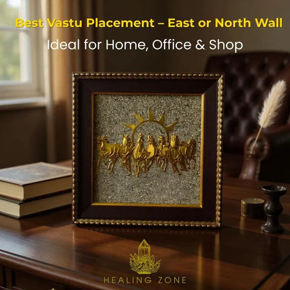 7 Horses Raw Pyrite Frame (Now with Free Vastu Guide)