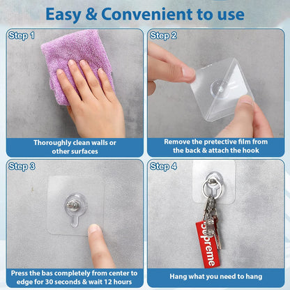 SmartShelf™ Heavy-Duty Drill-Free Adhesive Screw Wall Hook (Pack of 20)