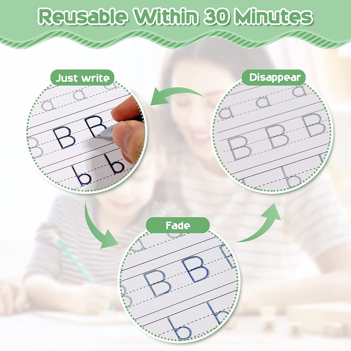 Reusable Magic Practice Copybook Set for Kids
